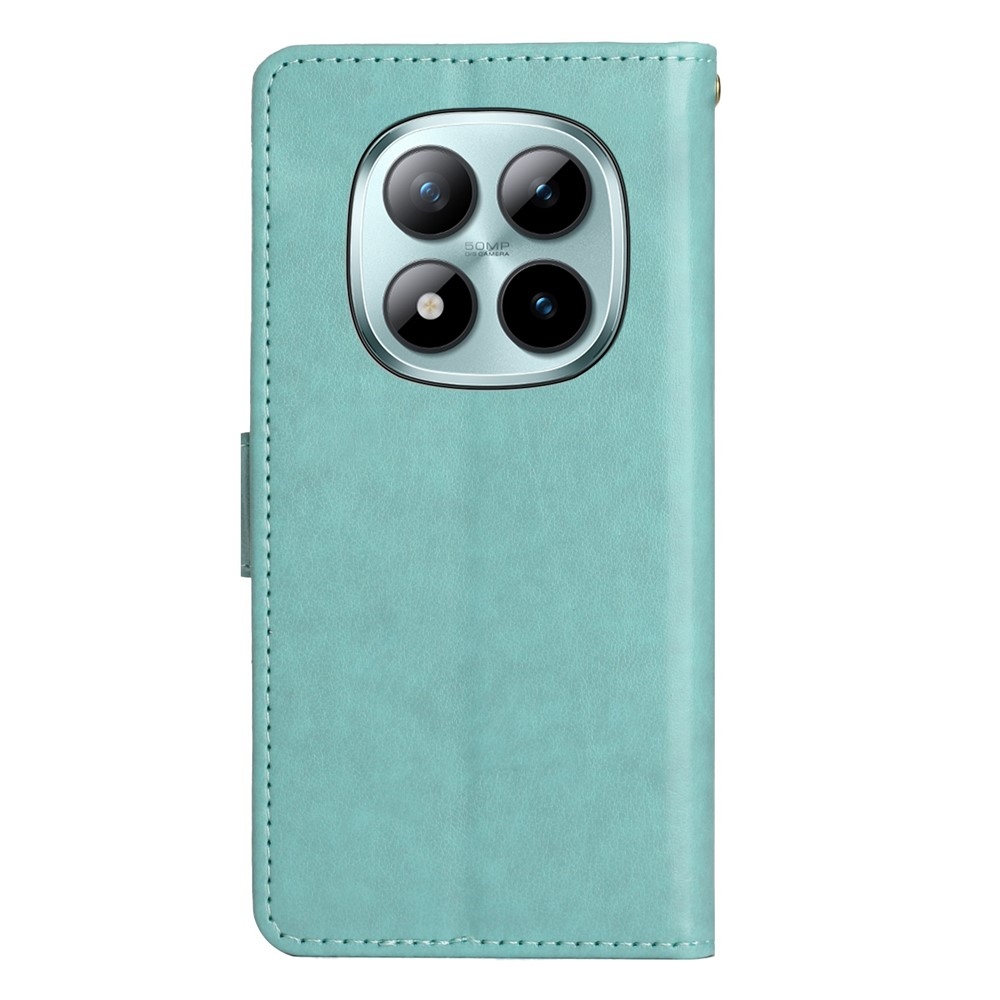 Flowers knižkové púzdro na Xiaomi Redmi Note 15 Pro+ 5G - modrozelené