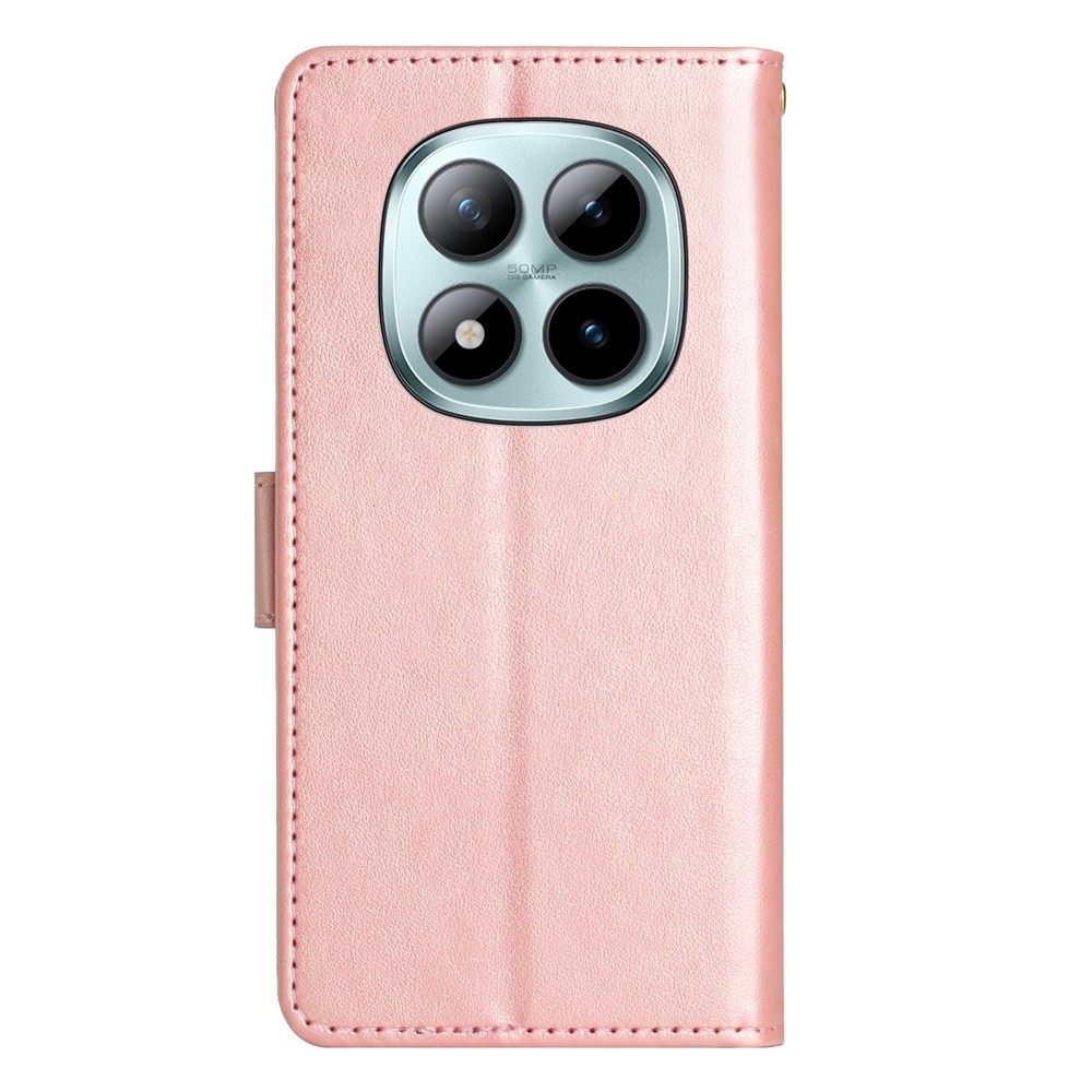 Flowers knižkové puzdro na Xiaomi Redmi Note 15 Pro+ 5G - ružovozlaté