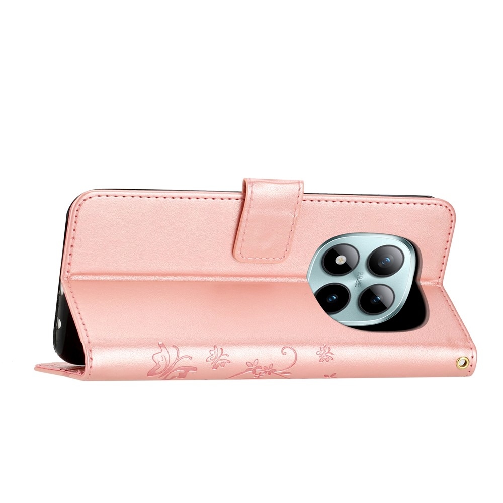 Flowers knižkové puzdro na Xiaomi Redmi Note 15 Pro+ 5G - ružovozlaté