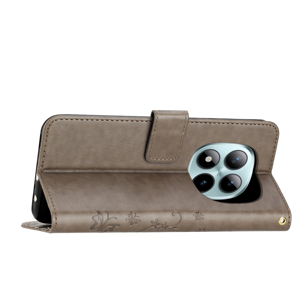 Flowers knižkové puzdro na Xiaomi Redmi Note 15 Pro+ 5G - šedé