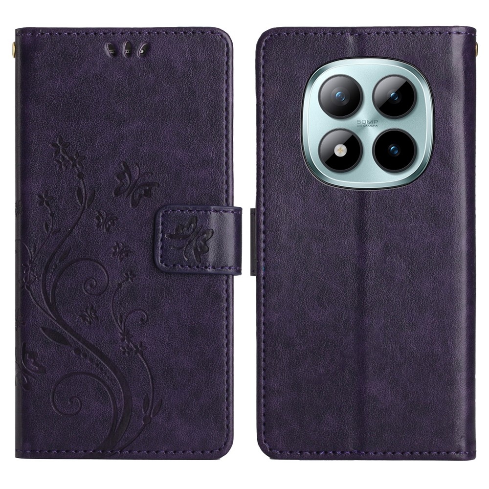 Flowers knižkové puzdro na Xiaomi Redmi Note 15 Pro+ 5G - tmavofialové