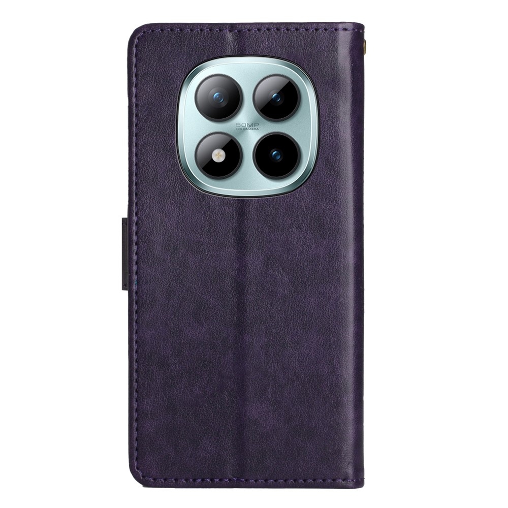 Flowers knižkové puzdro na Xiaomi Redmi Note 15 Pro+ 5G - tmavofialové