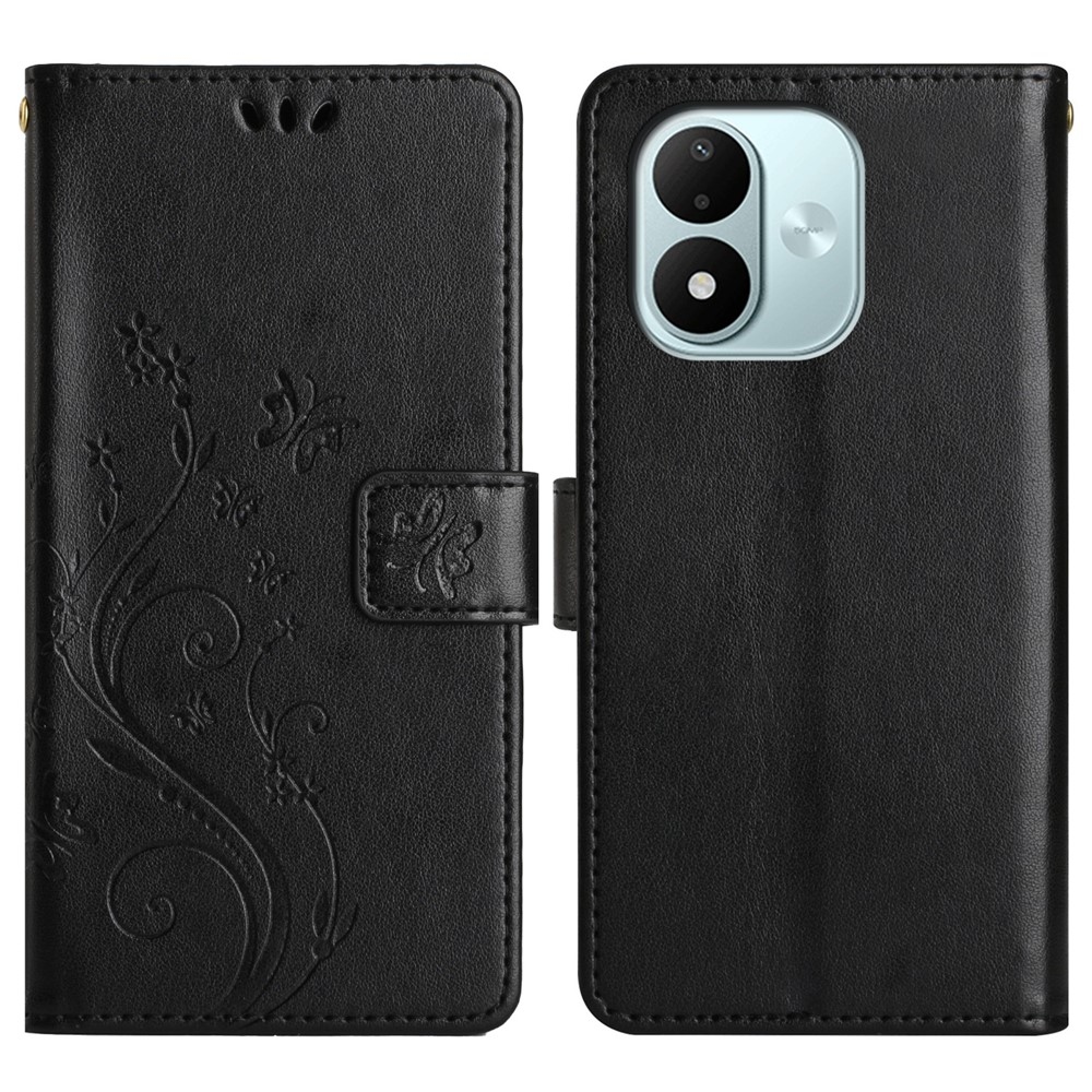 Flowers knižkové púzdro na Xiaomi Redmi Note 17 4G/5G - čierne
