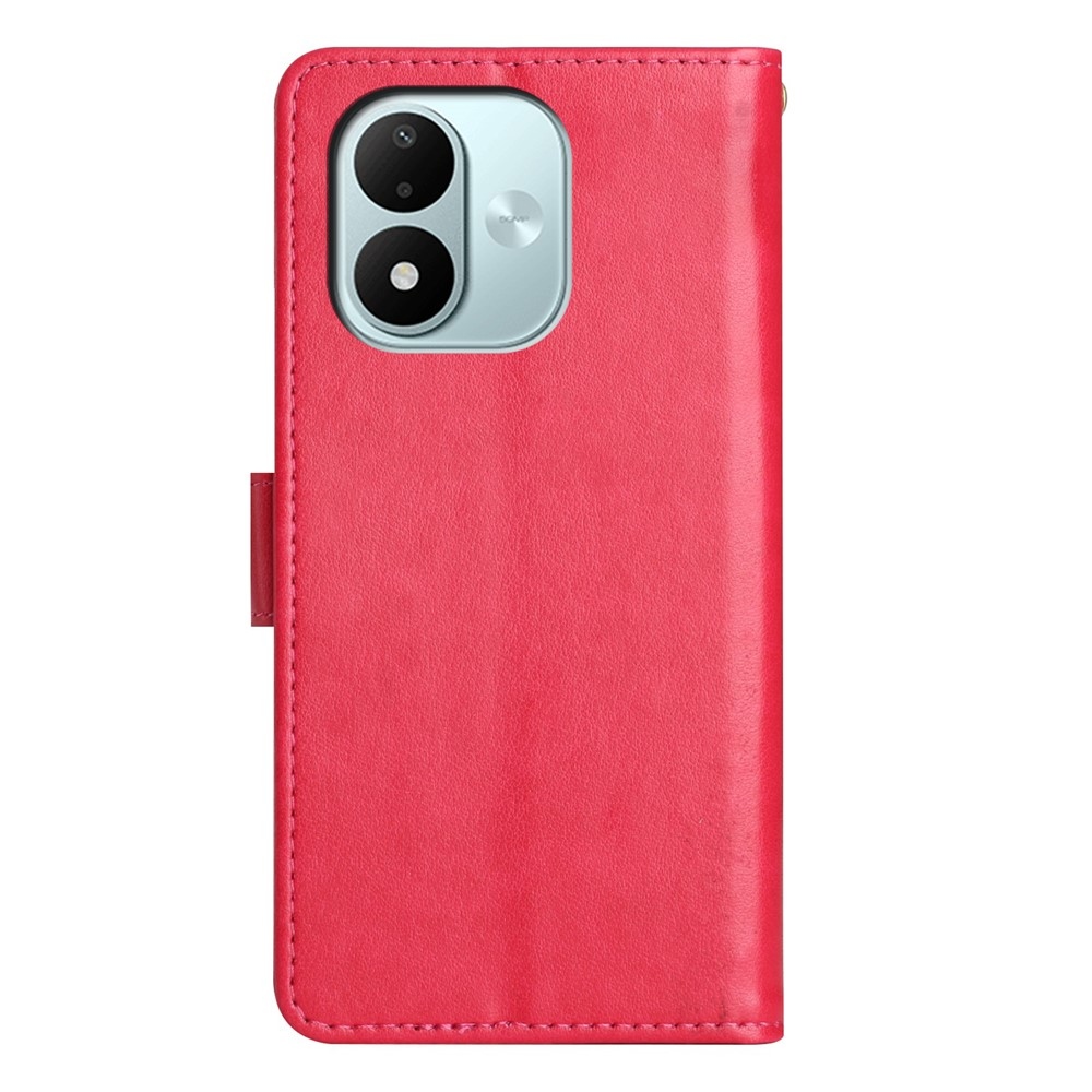 Flowers knižkové púzdro na Xiaomi Redmi Note 17 4G/5G - červené