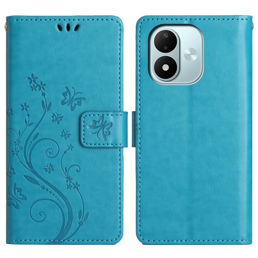 Flowers knižkové púzdro na Xiaomi Redmi Note 17 4G/5G - modré