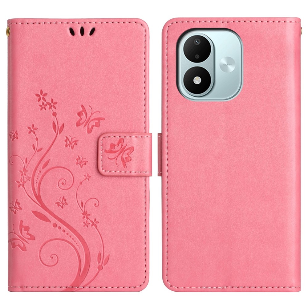 Flowers knižkové púzdro na Xiaomi Redmi Note 17 4G/5G - ružové