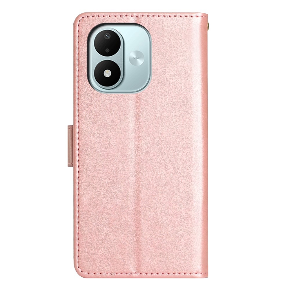 Flowers knižkové púzdro na Xiaomi Redmi Note 17 4G/5G - ružovozlaté