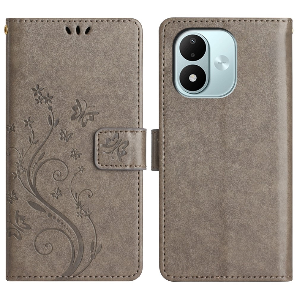 Flowers knižkové púzdro na Xiaomi Redmi Note 17 4G/5G - šedé