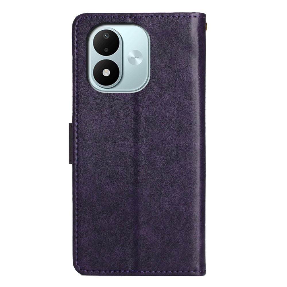 Flowers knižkové púzdro na Xiaomi Redmi Note 17 4G/5G - tmavofialové