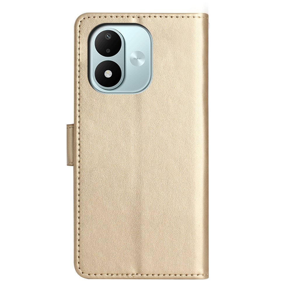Flowers knižkové púzdro na Xiaomi Redmi Note 17 4G/5G - zlaté