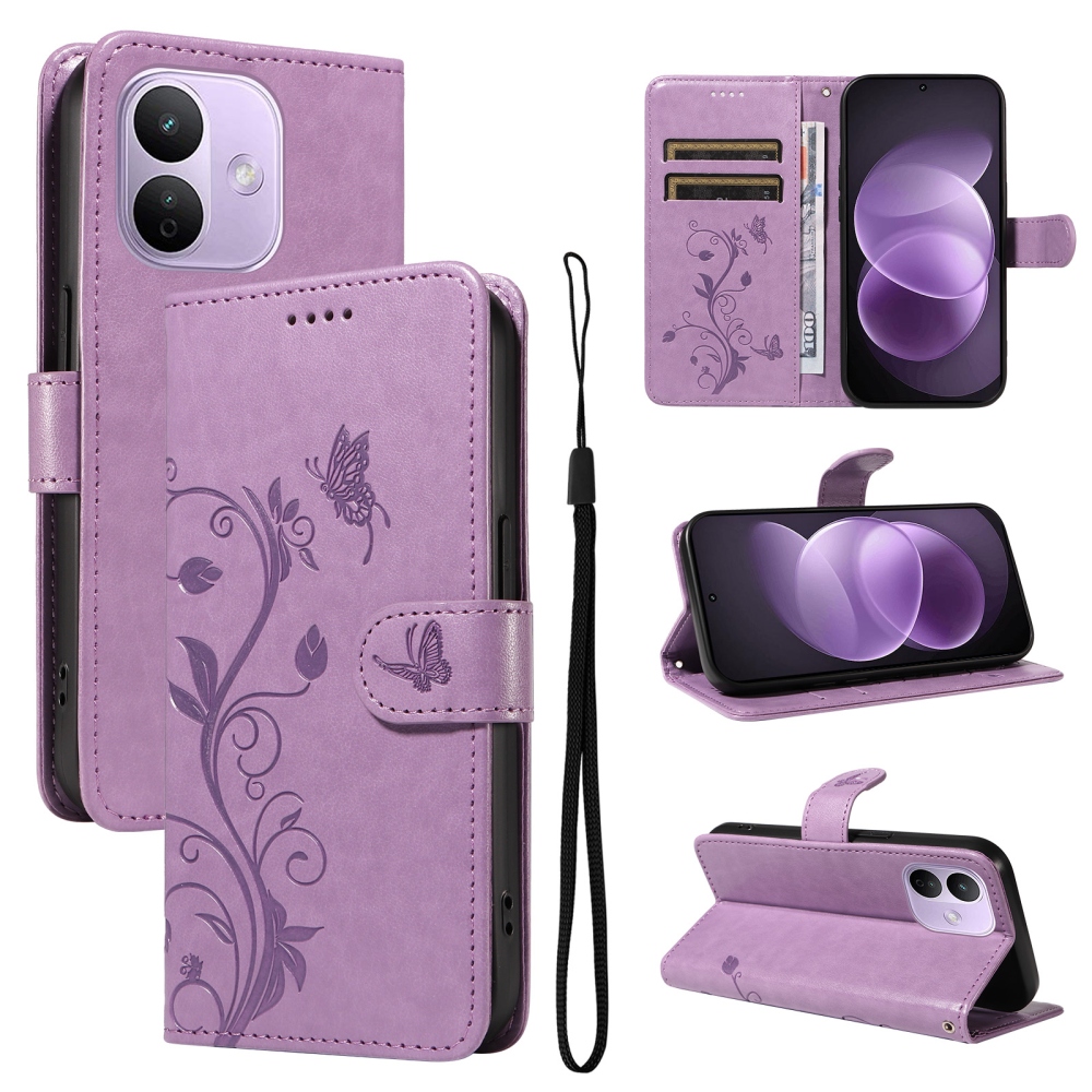 Flowers knižkové puzdro na Xiaomi Redmi Note 17 Pro 5G - svetlofialové