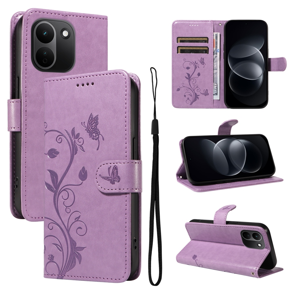 Flowers knižkové púzdro na Xiaomi Redmi Note 17 Pro Max 5G - fialové