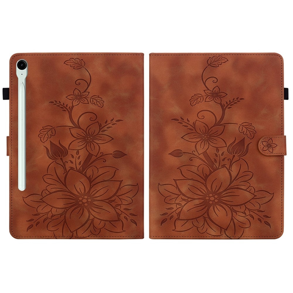 Flowers zatváracie púzdro na Samsung Galaxy Tab S11 - hnedé