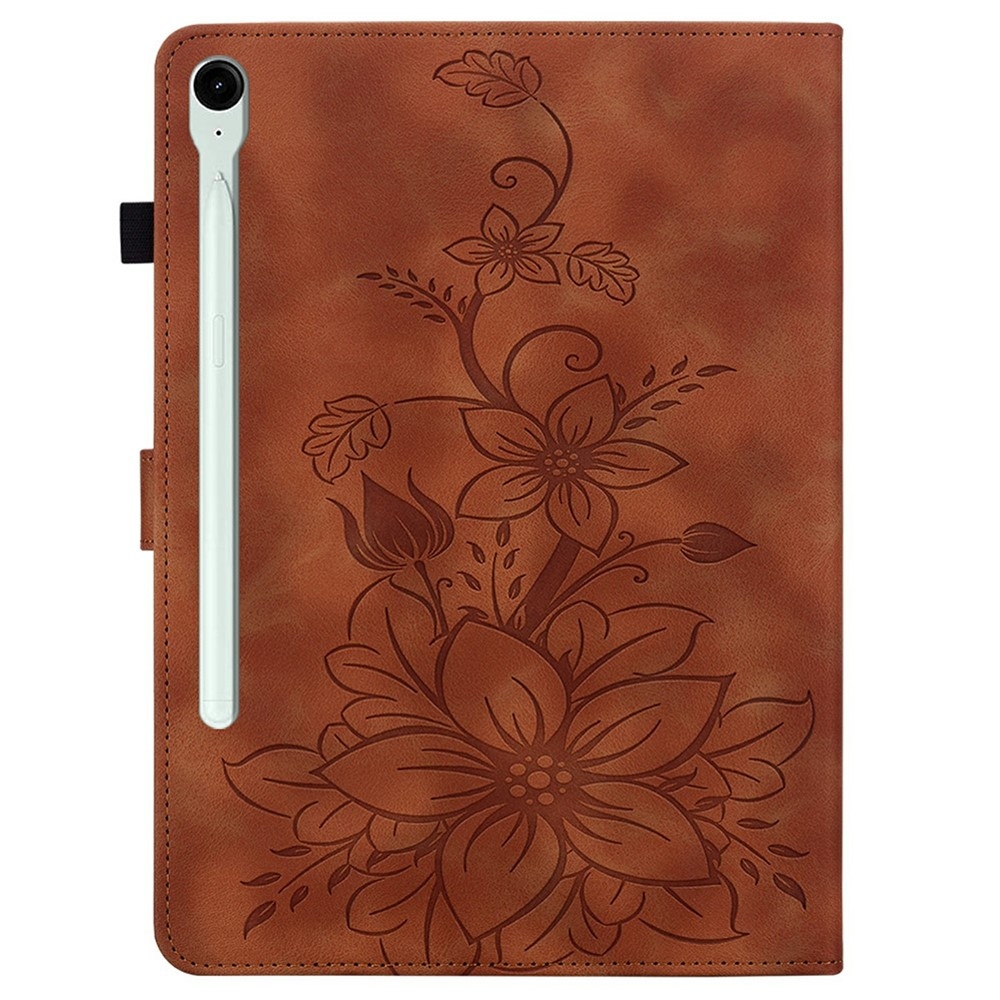Flowers zatváracie púzdro na Samsung Galaxy Tab S11 - hnedé