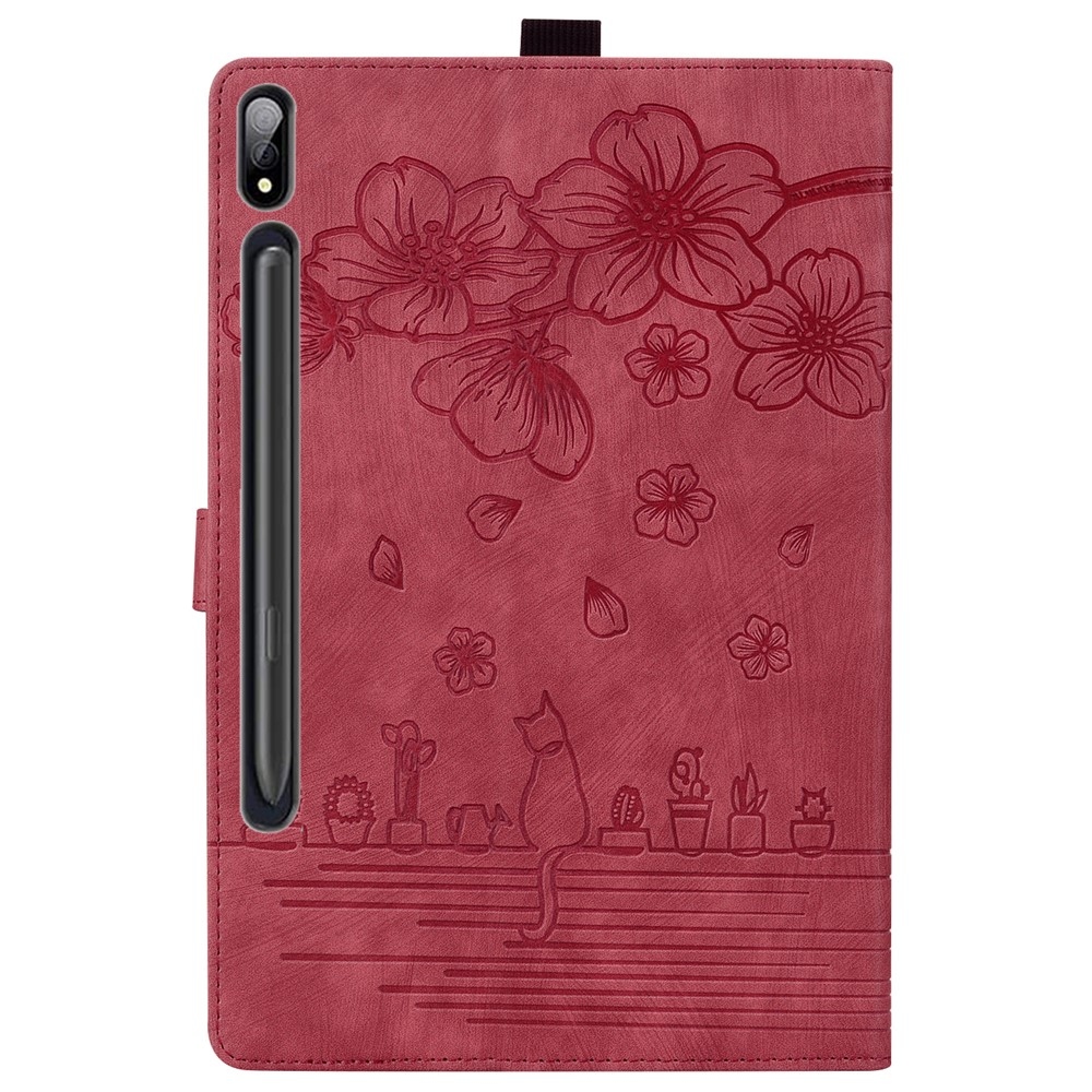 Flowers zatváracie púzdro na Samsung Galaxy Tab S11 Ultra - červené