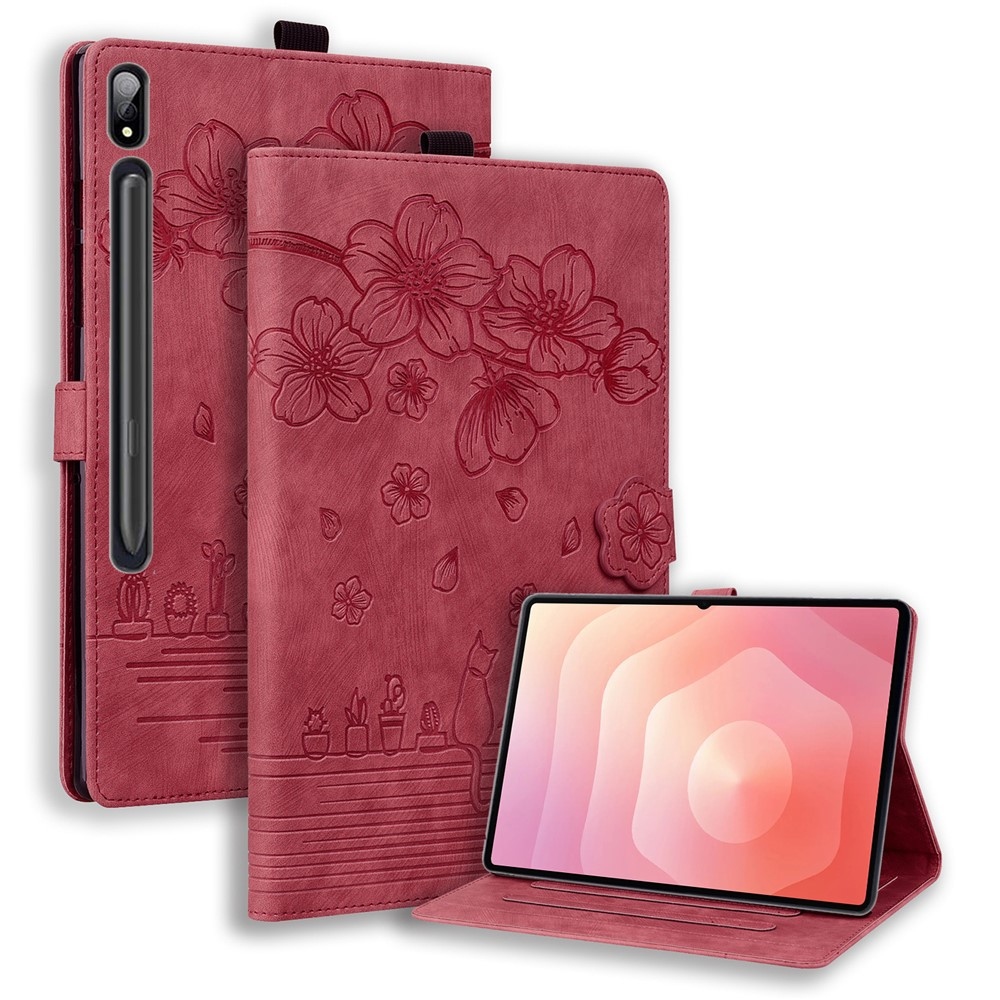 Flowers zatváracie púzdro na Samsung Galaxy Tab S11 Ultra - červené