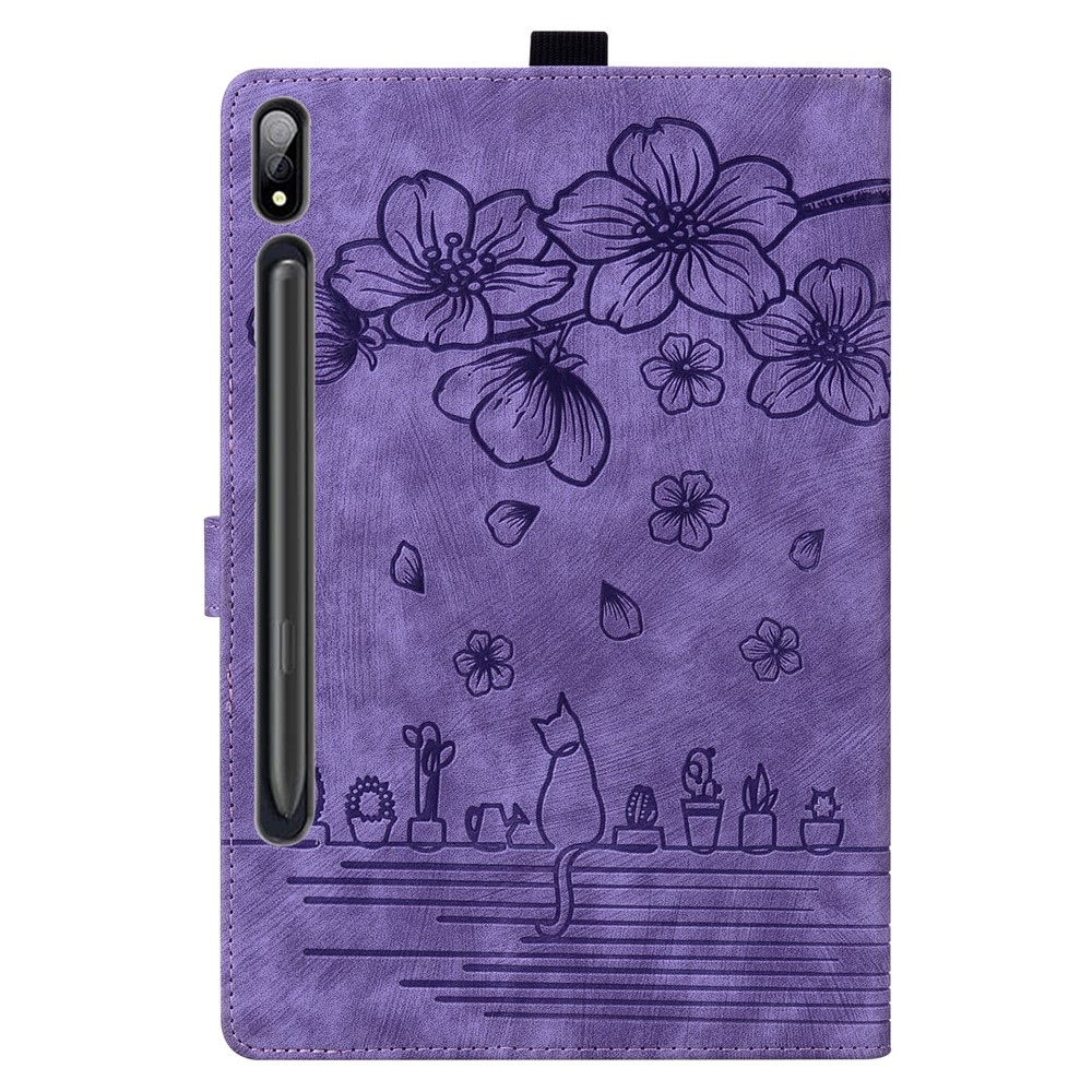 Flowers zatváracie púzdro na Samsung Galaxy Tab S11 Ultra - fialové