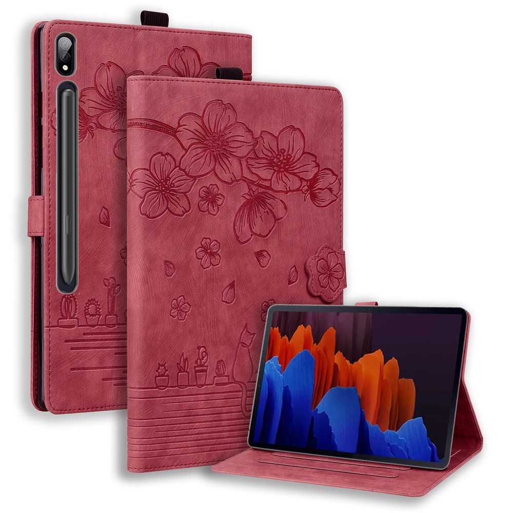 Flowers zatváracie púzdro na Samsung Galaxy Tab S12 Ultra/S11 Ultra/S10 Ultra - červené