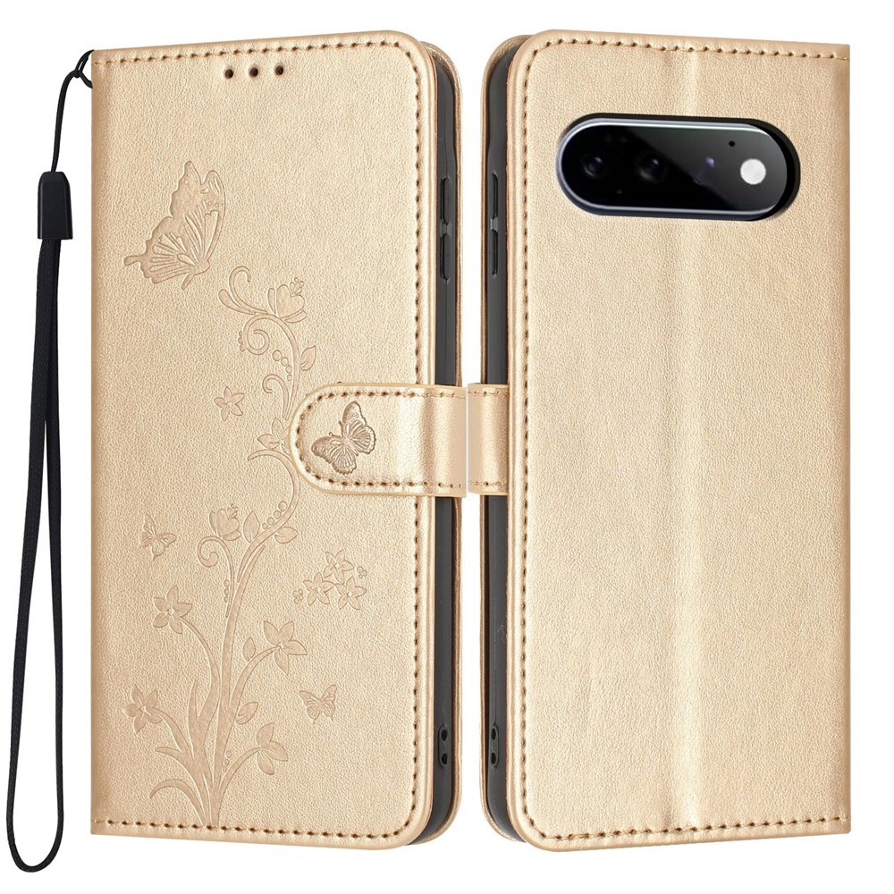 Flowery knižkové puzdro na Google Pixel 11 Pro/11 - zlaté
