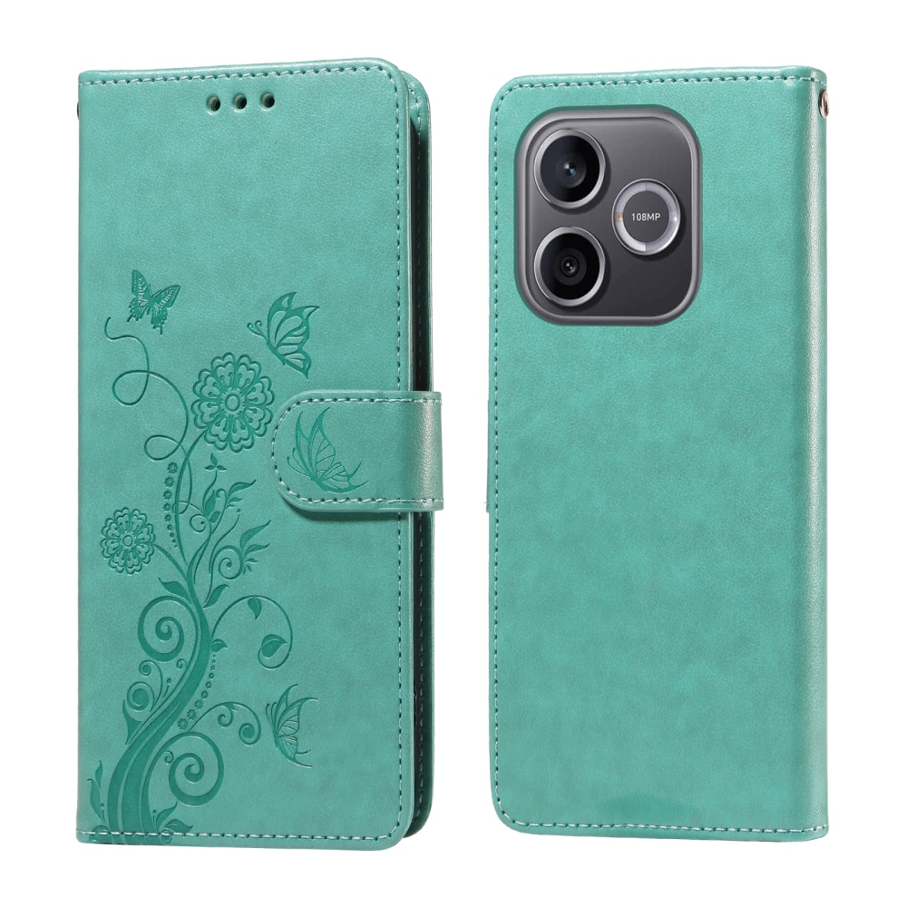 Flowery knižkové puzdro na Honor 600 Lite 5G - modrozelené
