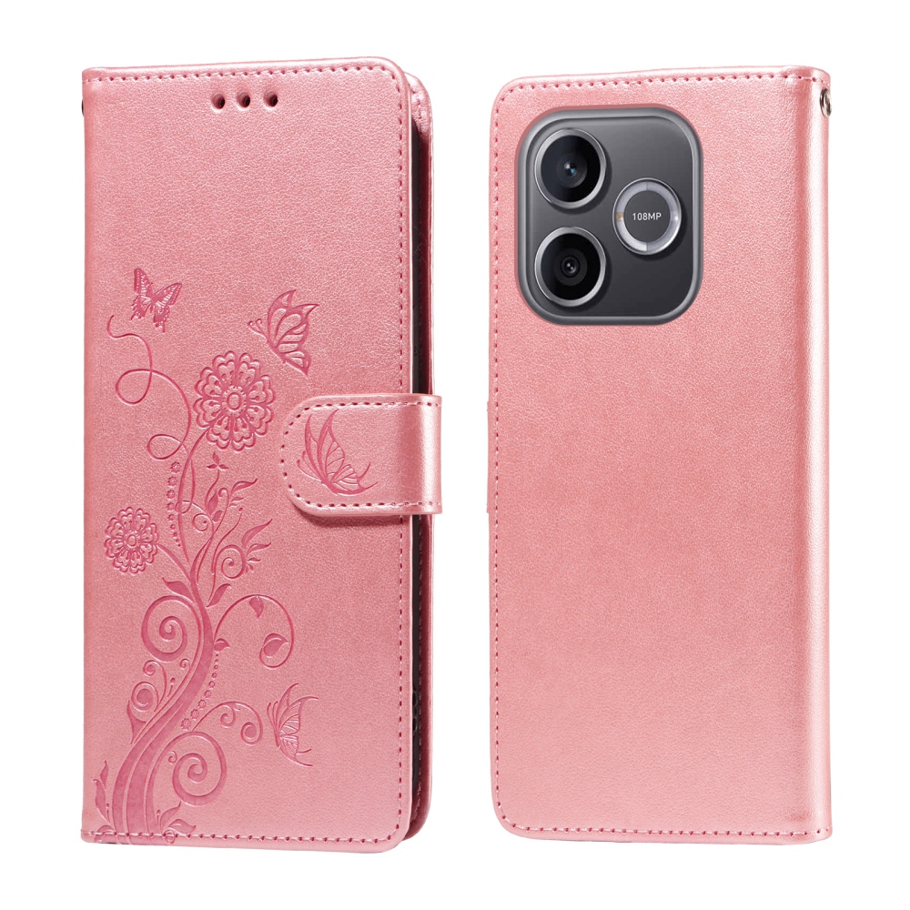 Flowery knižkové puzdro na Honor 600 Lite 5G - ružové