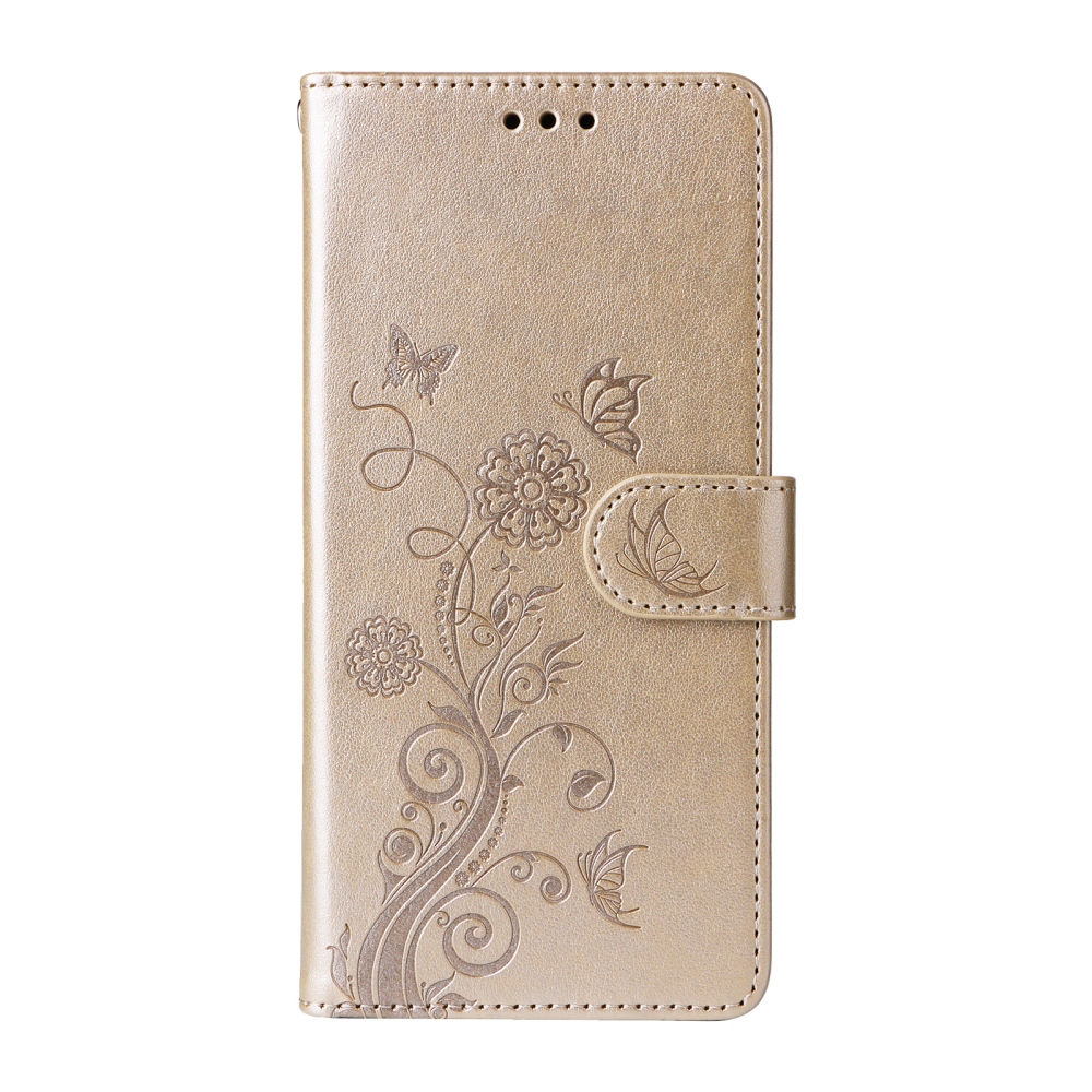 Flowery knižkové puzdro na Honor 600 Lite 5G - zlaté
