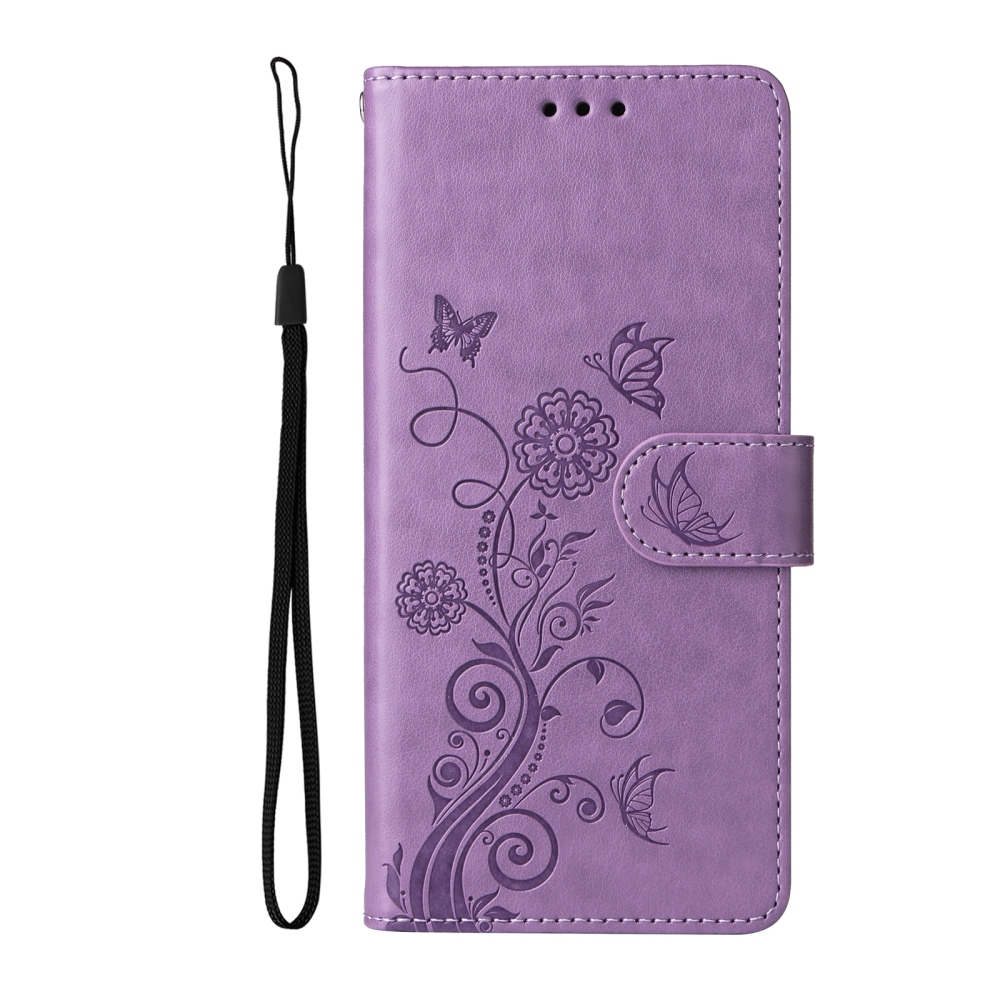 Flowery knižkové púzdro na mobil Xiaomi 17T - fialové