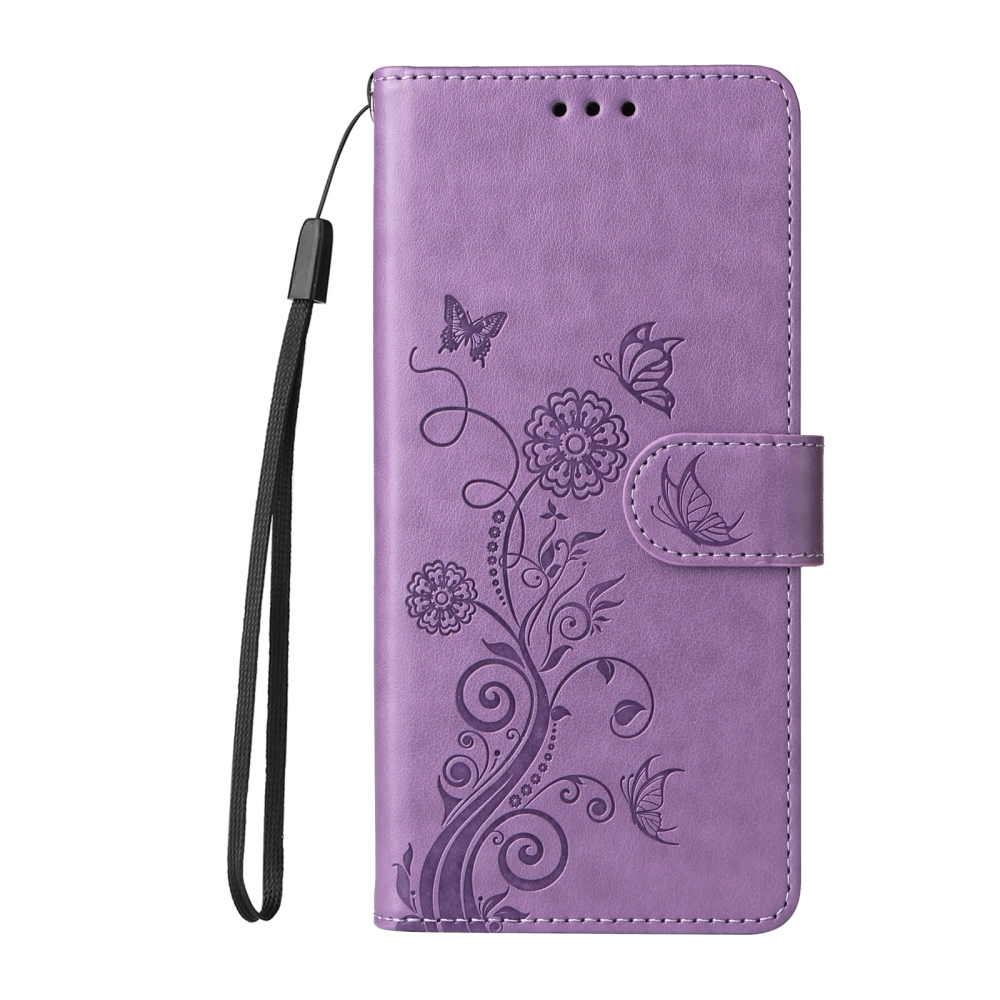 Flowery knižkové púzdro na mobil Xiaomi 17T - fialové