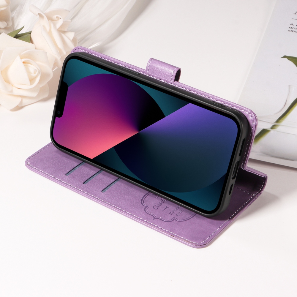 Flowery knižkové púzdro na mobil Xiaomi 17T - fialové