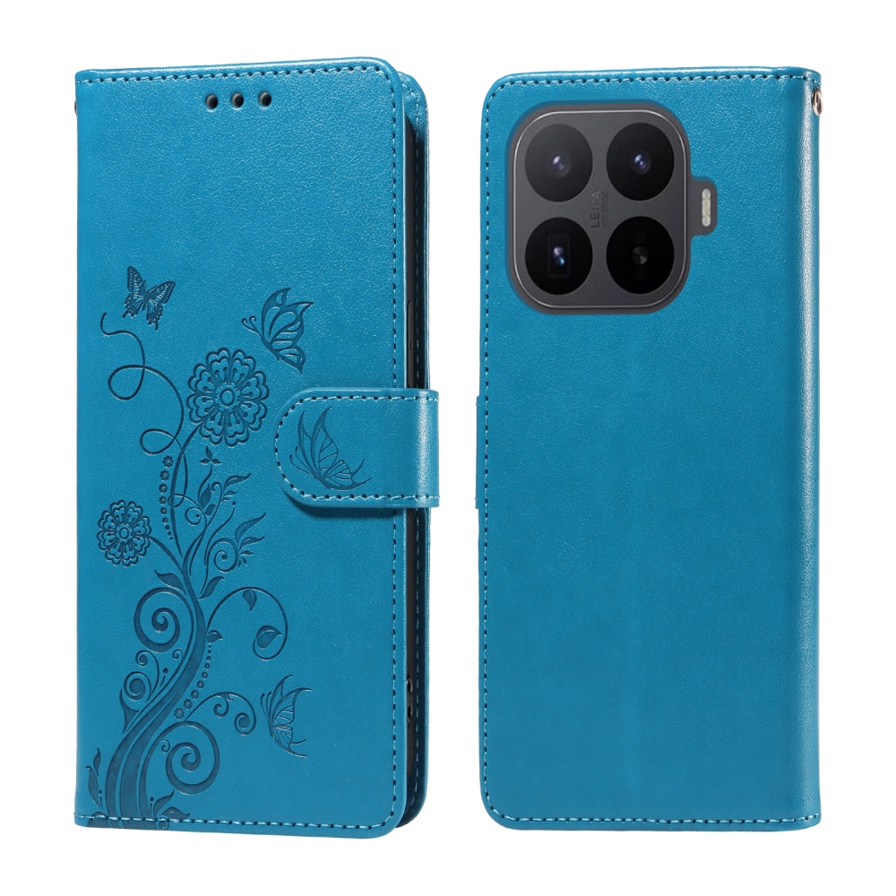 Flowery knižkové púzdro na mobil Xiaomi 17T - modré