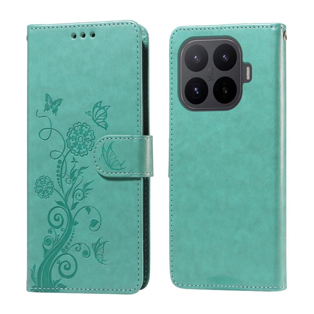 Flowery knižkové púzdro na mobil Xiaomi 17T - modrozelené