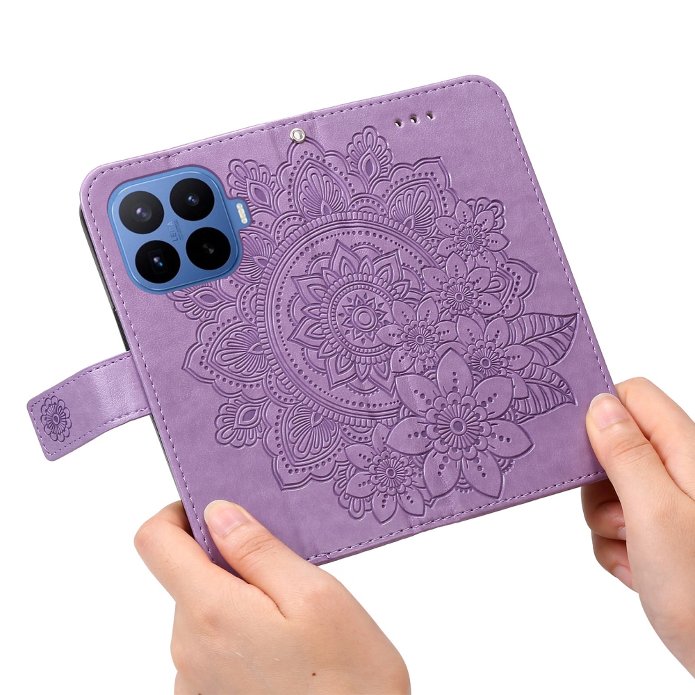 Flowery knižkové púzdro na mobil Xiaomi 17T Pro - fialové