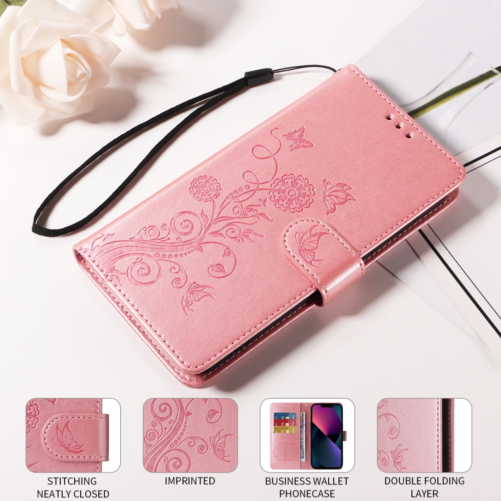 Flowery knižkové púzdro na mobil Xiaomi 17T Pro - ružové