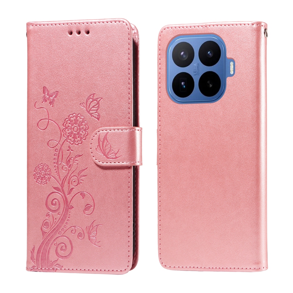 Flowery knižkové púzdro na mobil Xiaomi 17T Pro - ružové