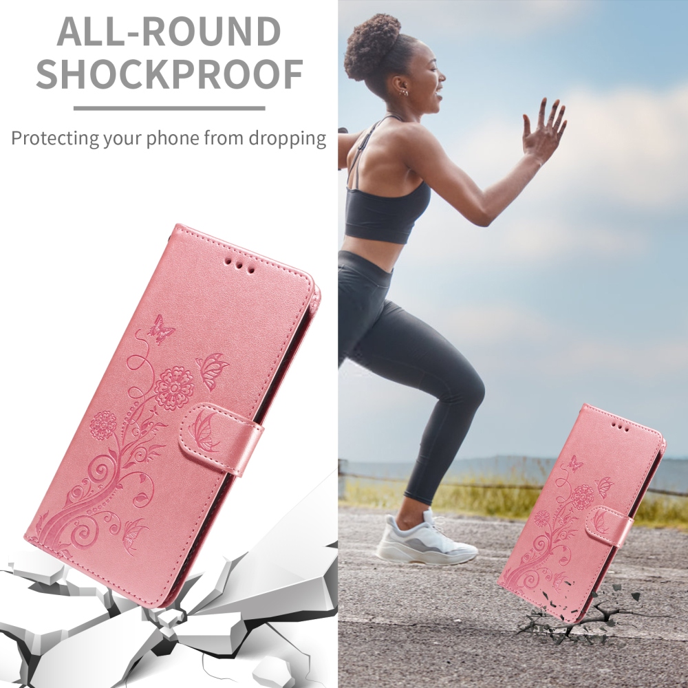 Flowery knižkové púzdro na mobil Xiaomi 17T - ružové