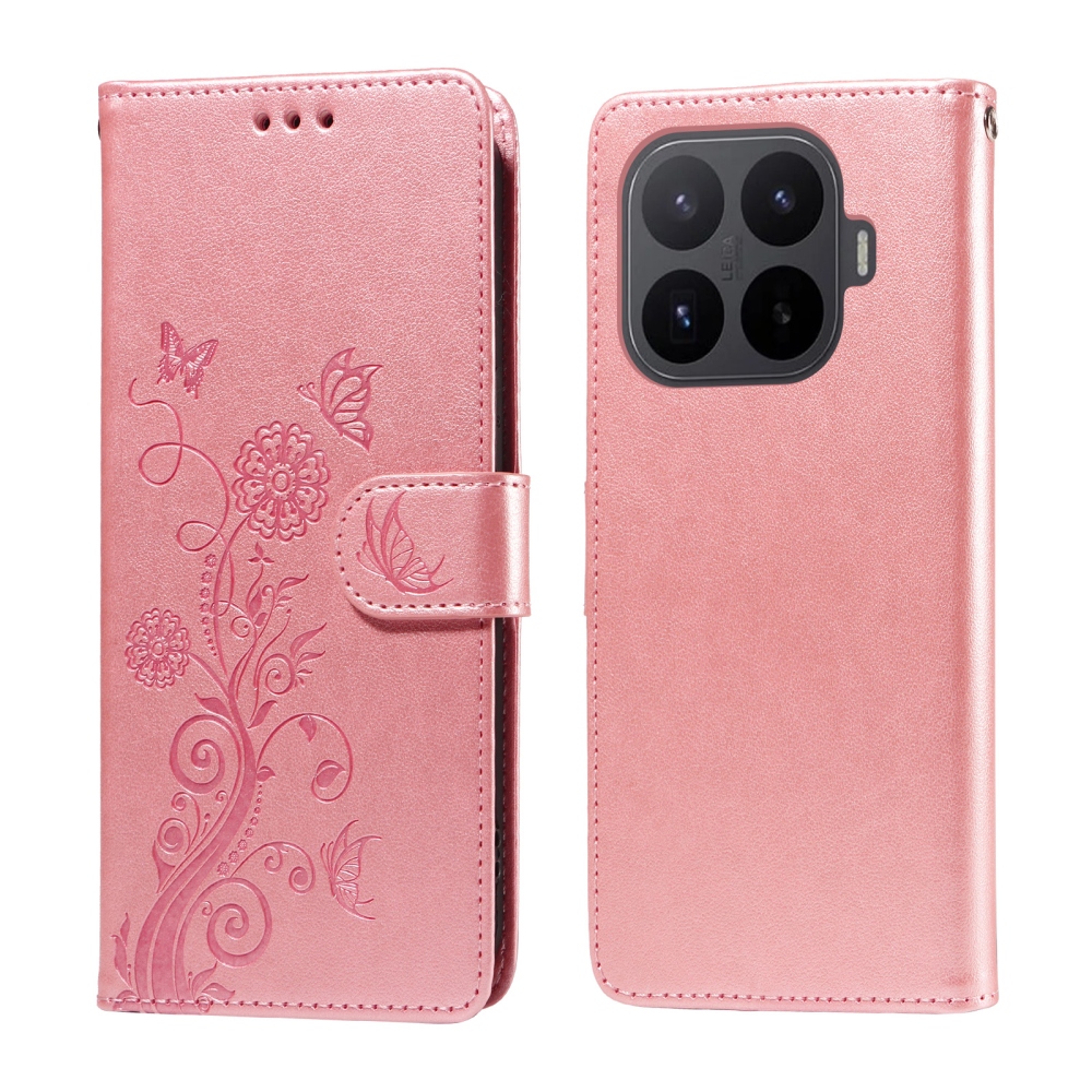 Flowery knižkové púzdro na mobil Xiaomi 17T - ružové