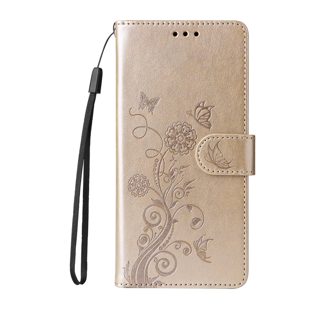 Flowery knižkové púzdro na mobil Xiaomi 17T - zlaté