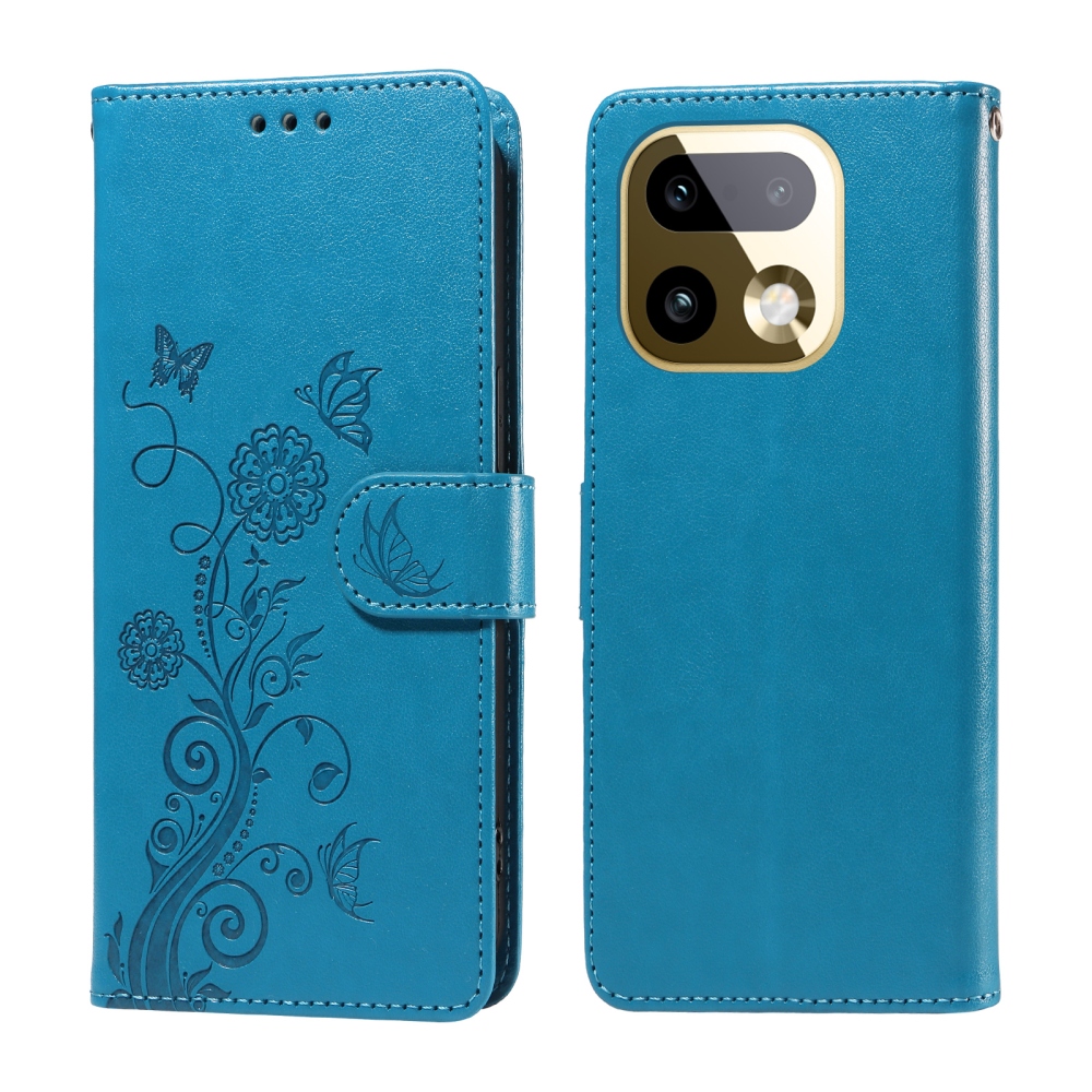 Flowery knižkové puzdro na Realme 16 Pro + 5G - modré