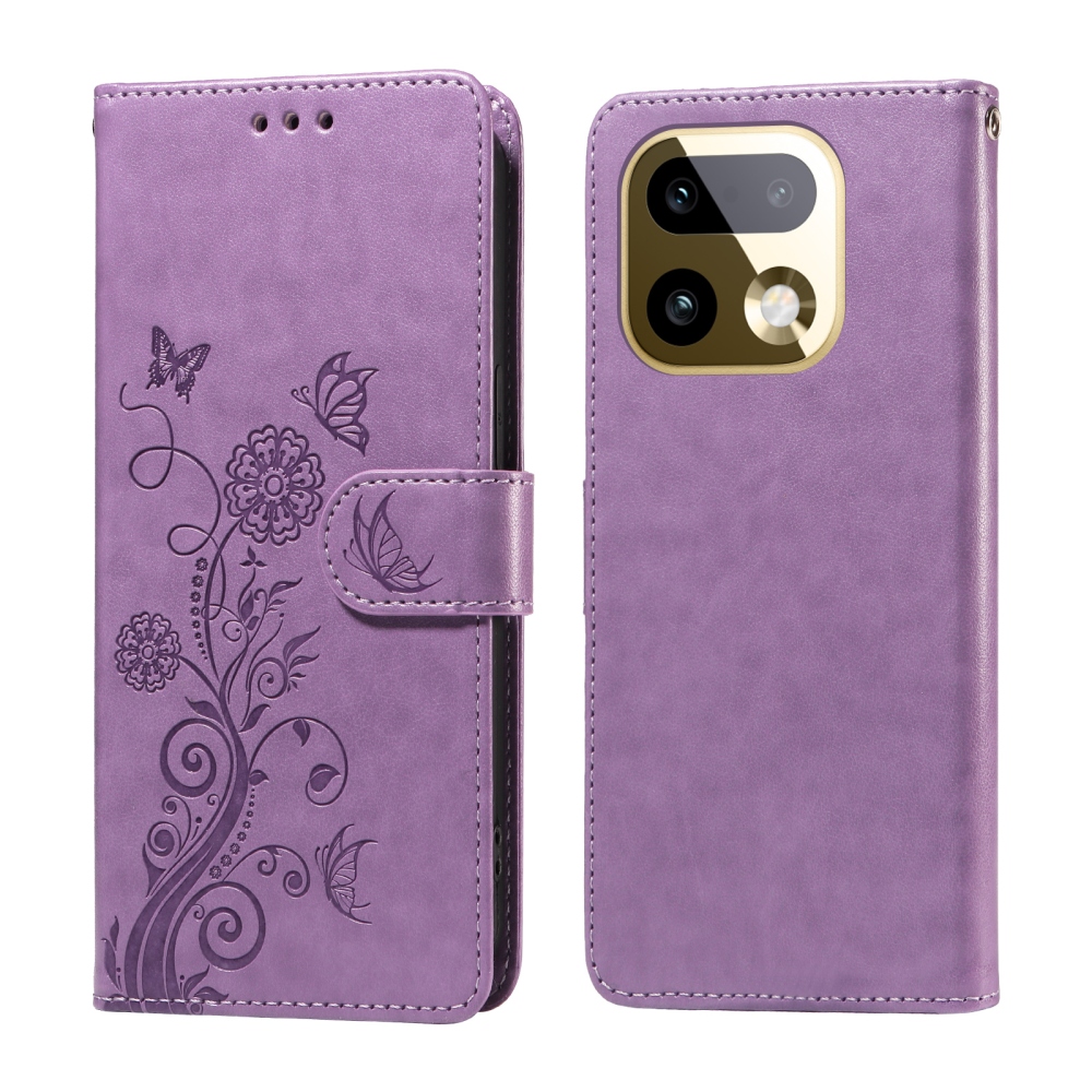 Flowery knižkové puzdro na Realme 16 Pro+ 5G - svetlofialové