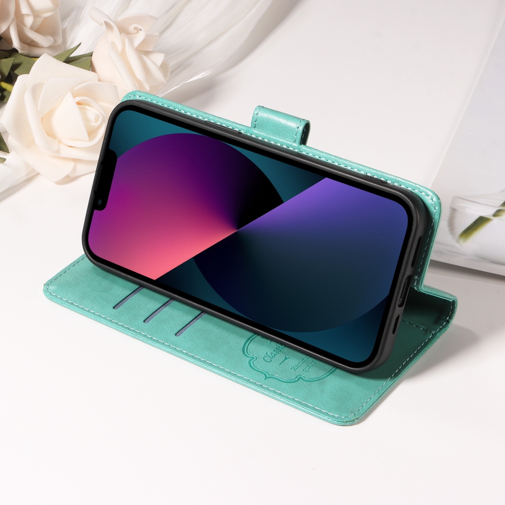 Flowery knižkové púzdro na Samsung Galaxy A27 - modrozelené