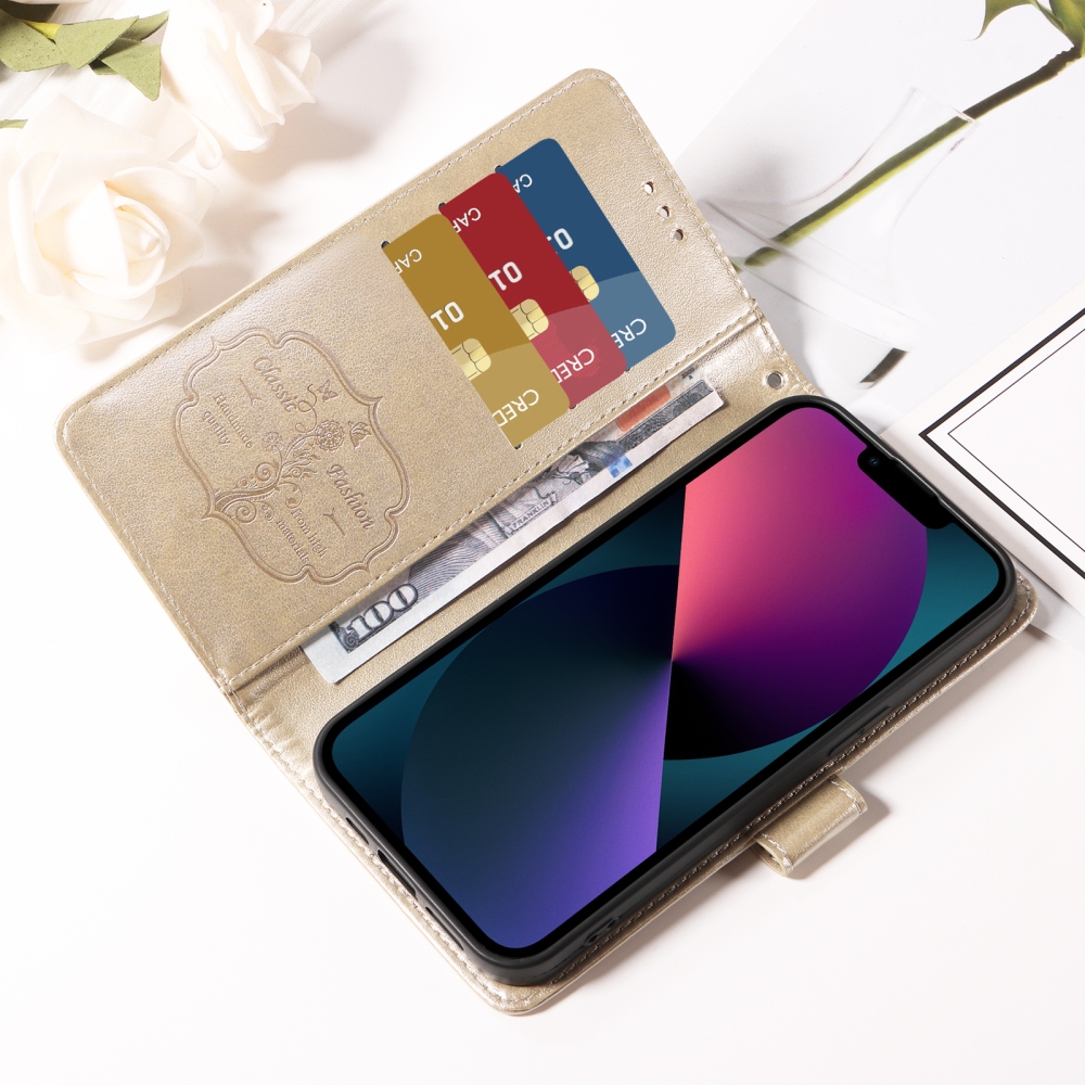 Flowery knižkové púzdro na Samsung Galaxy A27 - zlaté