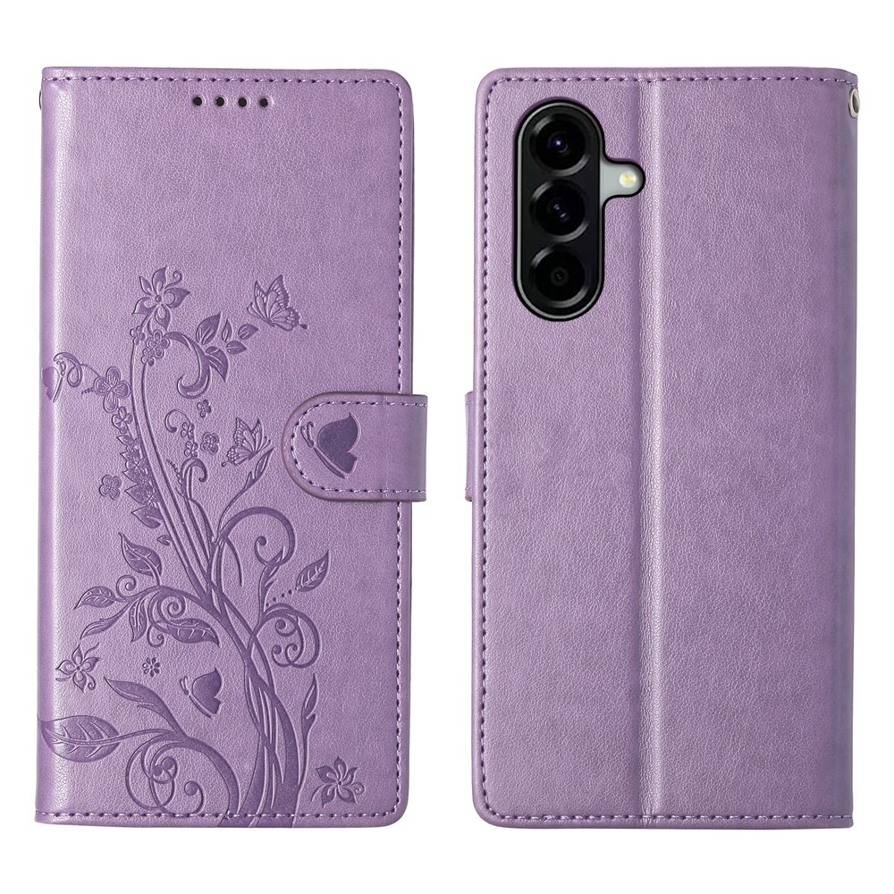 Flowery knižkové púzdro na Samsung Galaxy A37 5G - fialové