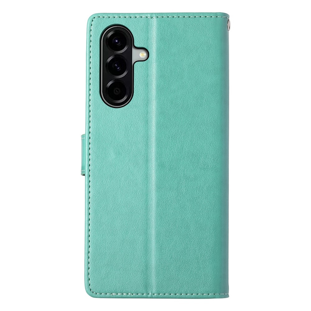 Flowery knižkové puzdro na Samsung Galaxy A37 5G - modrozelené