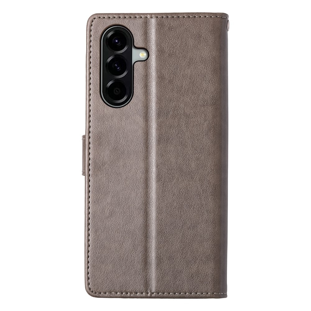 Flowery knižkové púzdro na Samsung Galaxy A37 5G - šedé