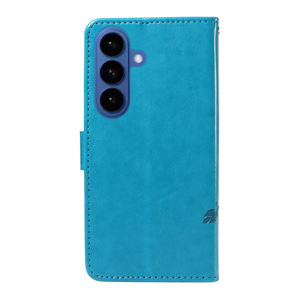 Flowery knižkové púzdro na Samsung Galaxy S26/S26 Pro - modré