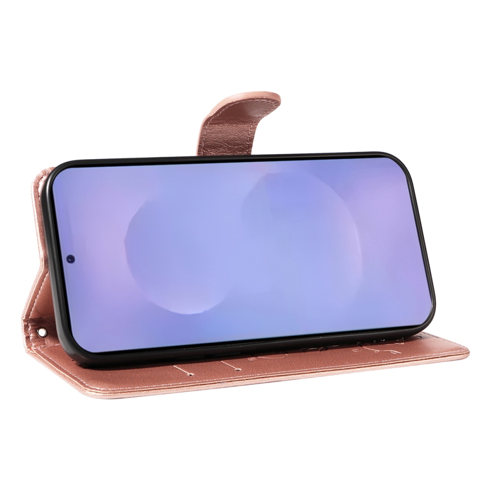 Flowery knižkové púzdro na Samsung Galaxy S26/S26 Pro - ružovozlaté