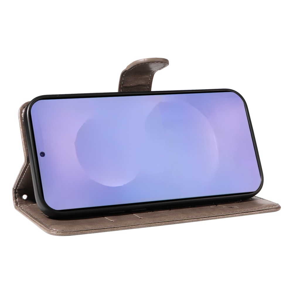 Flowery knižkové púzdro na Samsung Galaxy S26/S26 Pro - šedé