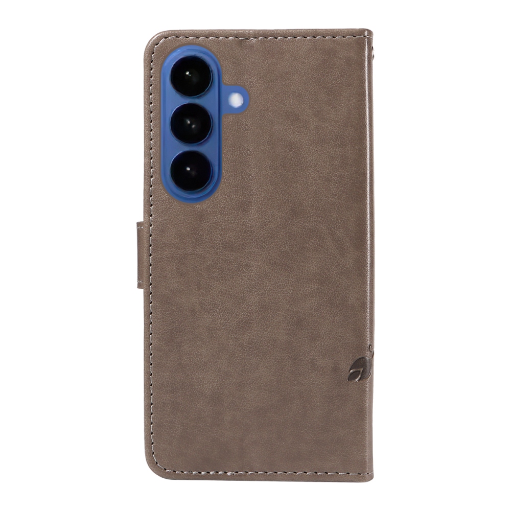 Flowery knižkové púzdro na Samsung Galaxy S26+ - šedé