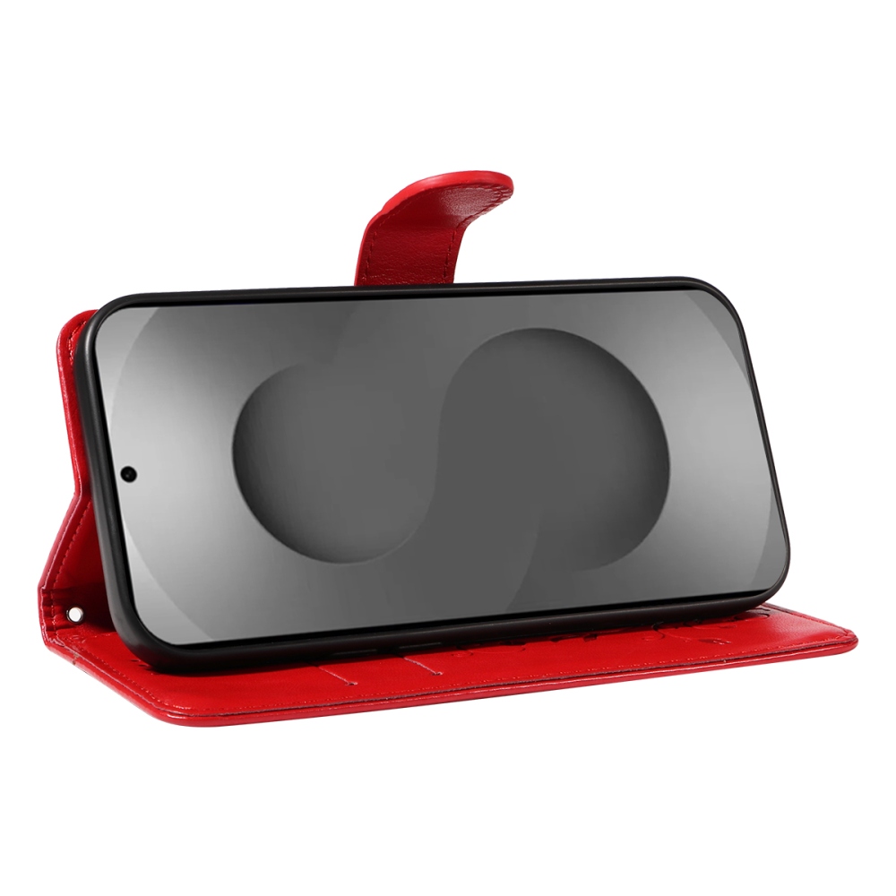 Flowery knižkové púzdro na Samsung Galaxy S26 Ultra - červené