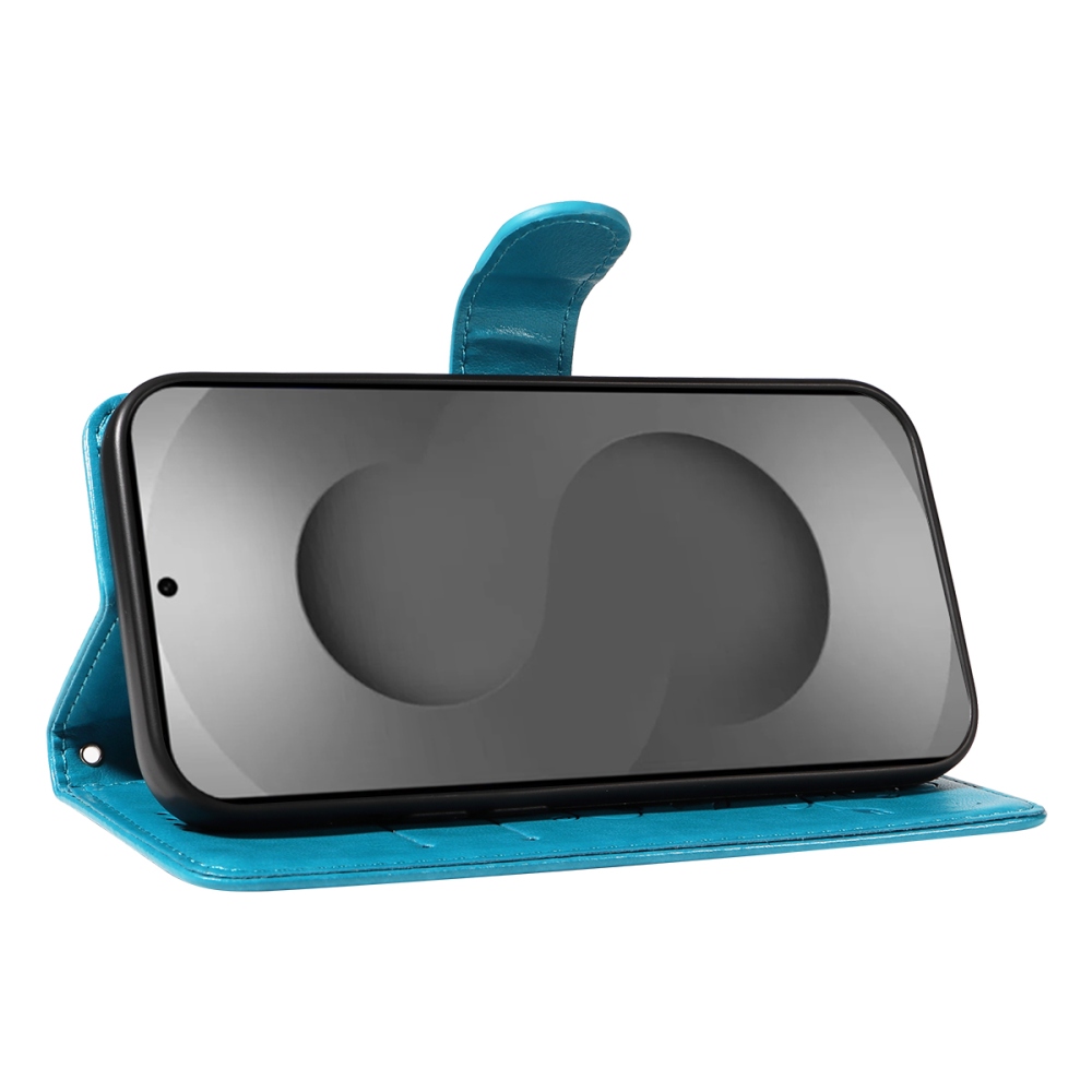 Flowery knižkové púzdro na Samsung Galaxy S26 Ultra - modré